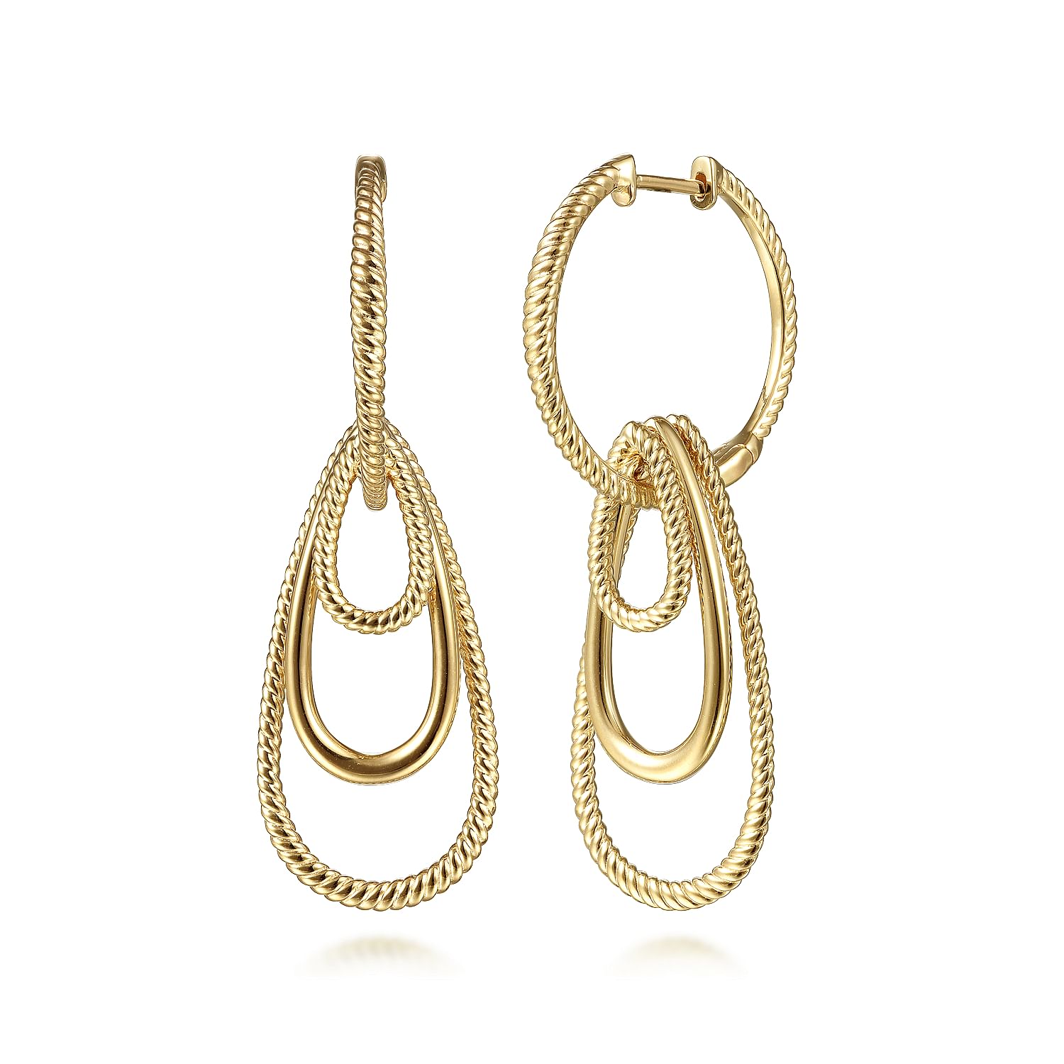 Huggies Hand Rings 14K Yellow Gold Textured Huggies with Multi Teardrops – Gold and Gems ...