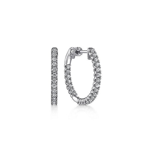 Gabriel & Co. EG14214W45JJ 14K White Gold 20MM Diamond Earrings