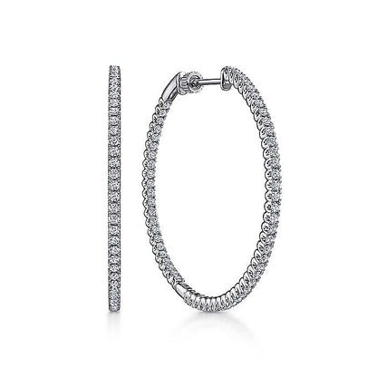 Gabriel & Co. EG14216W45JJ 14K White Gold 40MM Diamond Earrings