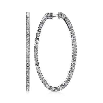 Gabriel & Co. EG14217W45JJ 14K White Gold 50MM Diamond Earrings