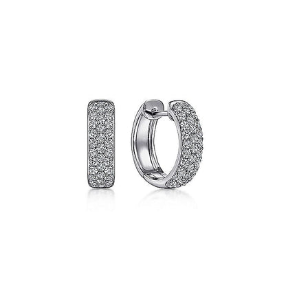 Gabriel & Co. EG14222W45JJ 14K White Gold 15MM Diamond Earrings