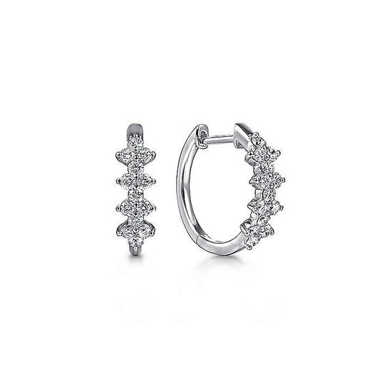 Gabriel & Co. EG14232W45JJ 14K White Gold 15MM Diamond Earrings