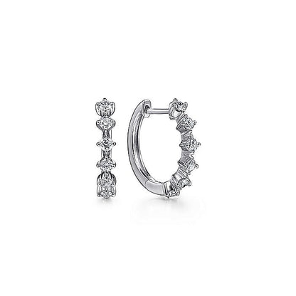 Gabriel & Co. EG14240W45JJ 14K White Gold 15mm Diamond Huggies