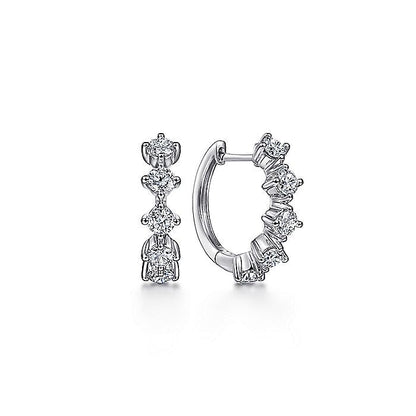 Gabriel & Co. EG14241W45JJ 14K White Gold 15mm Diamond Huggies