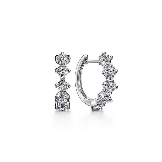 Gabriel & Co. EG14241W45JJ 14K White Gold 15mm Diamond Huggies