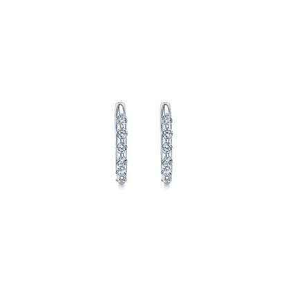 Gabriel & Co. EG9761W44JJ 14K White Gold 15mm Round Classic Diamond Huggie Earrings