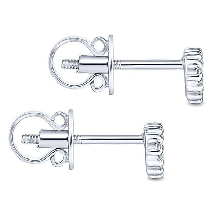 Gabriel & Co. EG9864W45JJ 14K White Gold Open Heart Diamond Stud Earrings