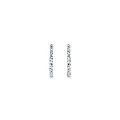 Gabriel & Co. EG9980W45JJ 14K White Gold Round Scalloped 15mm Diamond Huggie Earrings