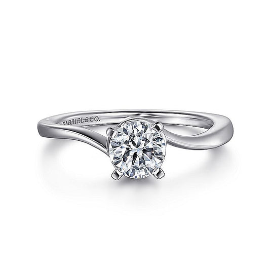 Gabriel & Co. ER11588R3W4JJJ 14K White Gold Round Diamond Engagement Ring