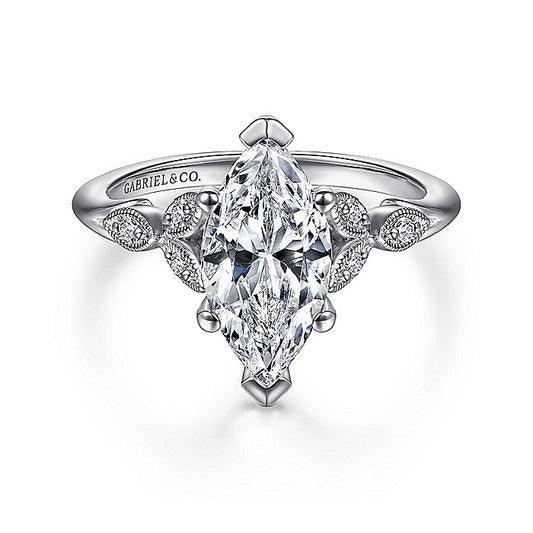 Gabriel & Co. ER11721M6W44JJ 14K White Gold Marquise Shape Diamond Engagement Ring