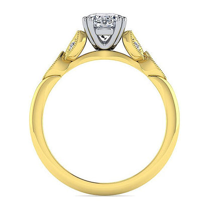 Gabriel & Co. ER11721O4M44JJ 14K White-Yellow Gold Oval Diamond Engagement Ring