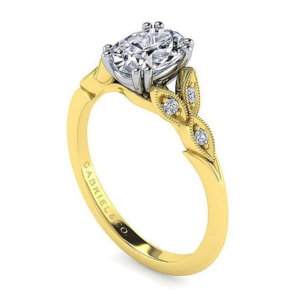 Gabriel & Co. ER11721O4M44JJ 14K White-Yellow Gold Oval Diamond Engagement Ring