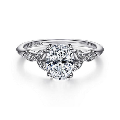 Gabriel & Co. ER11721O4W44JJ 14K White Gold Oval Diamond Engagement Ring