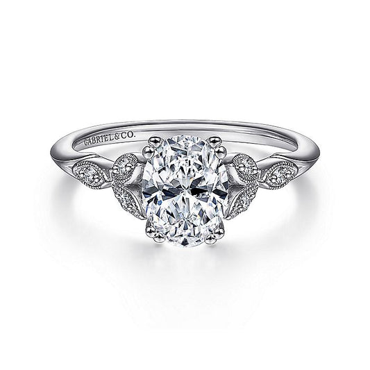 Gabriel & Co. ER11721O4W44JJ 14K White Gold Oval Diamond Engagement Ring