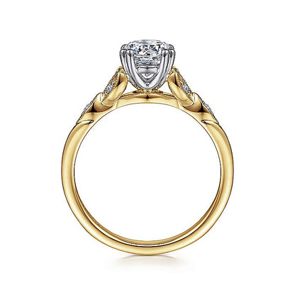 Gabriel & Co. ER11721R4M44JJ 14K White-Yellow Gold Round Diamond Engagement Ring