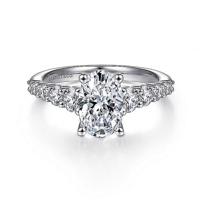 Gabriel & Co. ER11757O6W44JJ 14K White Gold Oval Diamond Engagement Ring