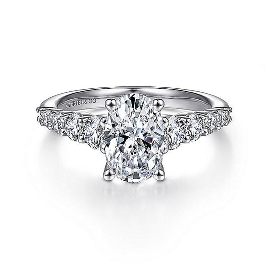 Gabriel & Co. ER11757O6W44JJ 14K White Gold Oval Diamond Engagement Ring