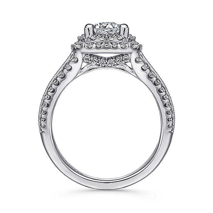 Gabriel & Co. ER11760R4PT4JJ Platinum Round Double Halo Round Double Halo Diamond Engagement Ring