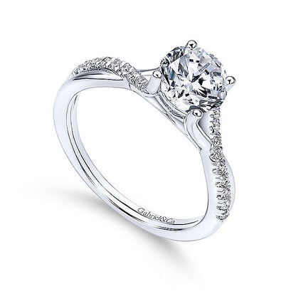 Gabriel & Co. ER11794R3W44JJ 14K White Gold Round Diamond Engagement Ring