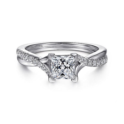 Gabriel & Co. ER11794S3W44JJ 14K White Gold Princess Cut Diamond Engagement Ring