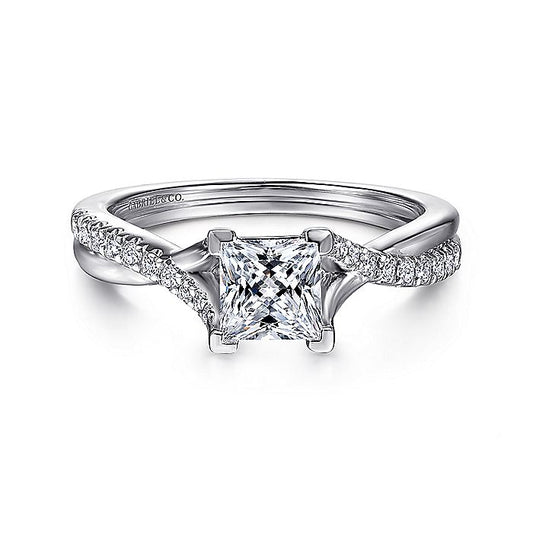 Gabriel & Co. ER11794S3W44JJ 14K White Gold Princess Cut Diamond Engagement Ring