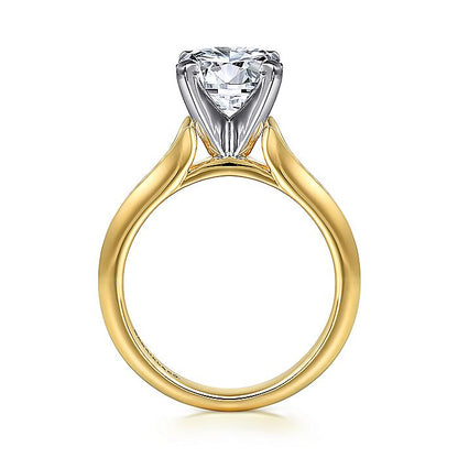 Gabriel & Co. ER11832R8M4JJJ 14K White-Yellow Gold Round Diamond Engagement Ring