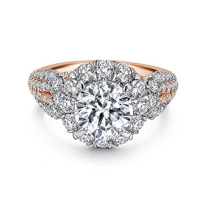 Gabriel & Co. ER11988R6T44JJ 14K White-Rose Gold Round Halo Diamond Engagement Ring