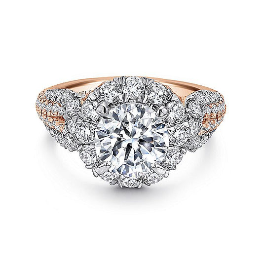 Gabriel & Co. ER11988R6T44JJ 14K White-Rose Gold Round Halo Diamond Engagement Ring