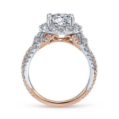 Gabriel & Co. ER11988R6T44JJ 14K White-Rose Gold Round Halo Diamond Engagement Ring