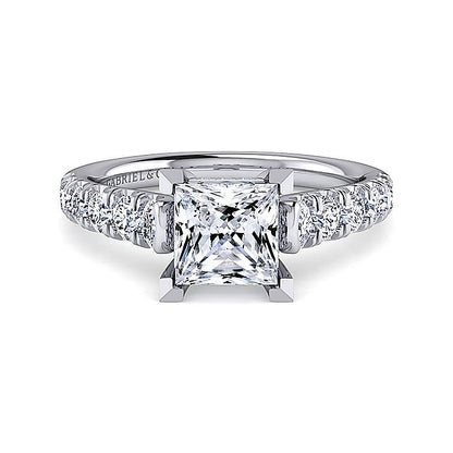 Gabriel & Co. ER12299S6W44JJ 14K White Gold Princess Cut Diamond Engagement Ring
