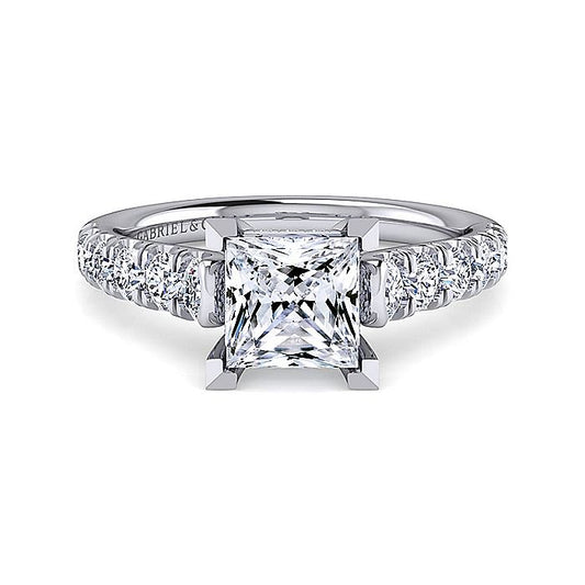Gabriel & Co. ER12299S6W44JJ 14K White Gold Princess Cut Diamond Engagement Ring