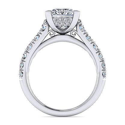 Gabriel & Co. ER12299S6W44JJ 14K White Gold Princess Cut Diamond Engagement Ring