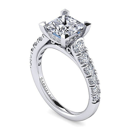 Gabriel & Co. ER12299S6W44JJ 14K White Gold Princess Cut Diamond Engagement Ring