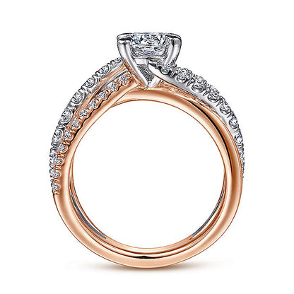 Gabriel & Co. ER12337R4T44JJ 14K White-Rose Gold Round Diamond Engagement Ring
