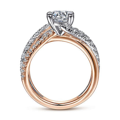 Gabriel & Co. ER12337R6T44JJ 14K White-Rose Gold Round Free Form Diamond Engagement Ring