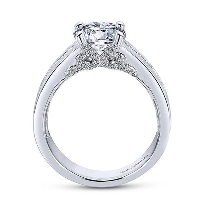 Gabriel & Co. ER12345R6W44JJ 14K White Gold Round Diamond Engagement Ring