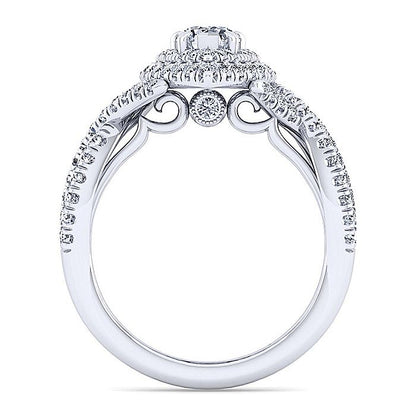 Gabriel & Co. ER12638P3W44JJ 14K White Gold Pear Shape Diamond Engagement Ring