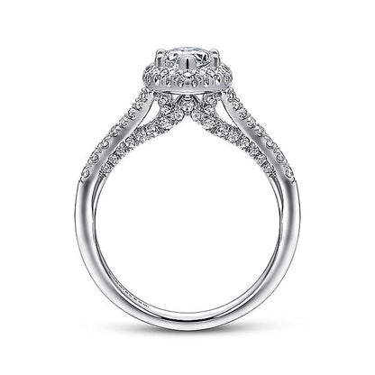 Gabriel & Co. ER12649M4W44JJ 14K White Gold Marquise Halo Diamond Engagement Ring