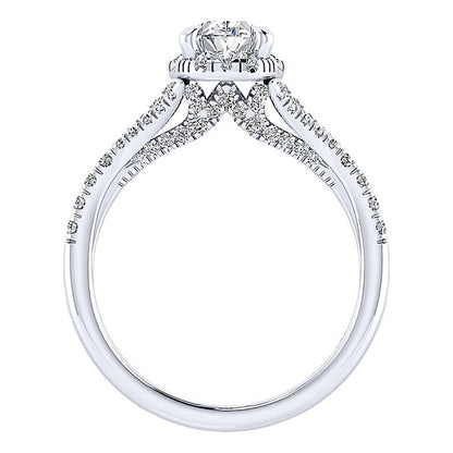 Gabriel & Co. ER12769O3W44JJ 14K White Gold Oval Halo Diamond Engagement Ring