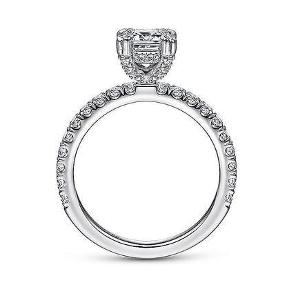 Gabriel & Co. ER13904E4W44JJ 14K White Gold Emerald Cut Diamond Engagement Ring