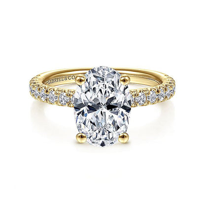 Gabriel & Co. ER13904O8Y44JJ 14K Yellow Gold Oval Diamond Engagement Ring