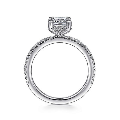 Gabriel & Co. ER14719C4W44JJ 14K White Gold Hidden Halo Cushion Cut Diamond Engagement Ring