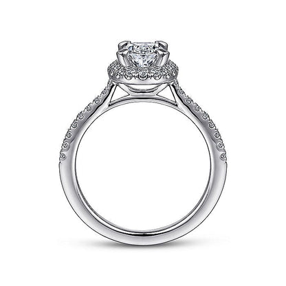 Gabriel & Co. ER14725O4W44JJ 14K White Gold Oval Halo Diamond Engagement Ring