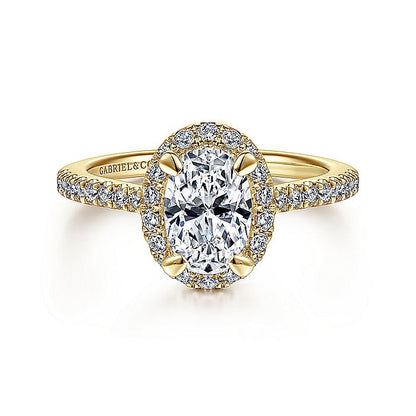 Gabriel & Co. ER14725O4Y44JJ 14K Yellow Gold Oval Halo Diamond Engagement Ring