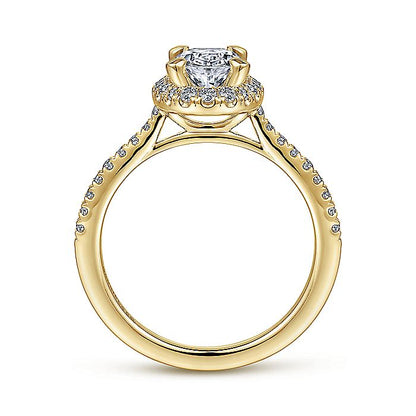 Gabriel & Co. ER14725O4Y44JJ 14K Yellow Gold Oval Halo Diamond Engagement Ring