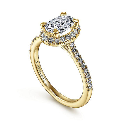 Gabriel & Co. ER14725O4Y44JJ 14K Yellow Gold Oval Halo Diamond Engagement Ring