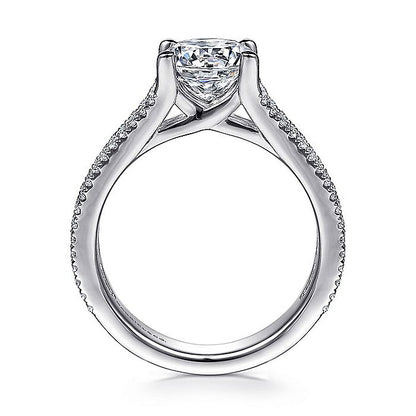 Gabriel & Co. ER14890R6W44JJ 14K White Gold Round Diamond Engagement Ring
