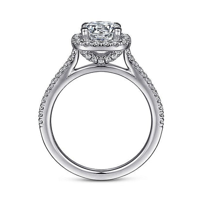 Gabriel & Co. ER14916R4W44JJ 14K White Gold Round Halo Diamond Engagement Ring