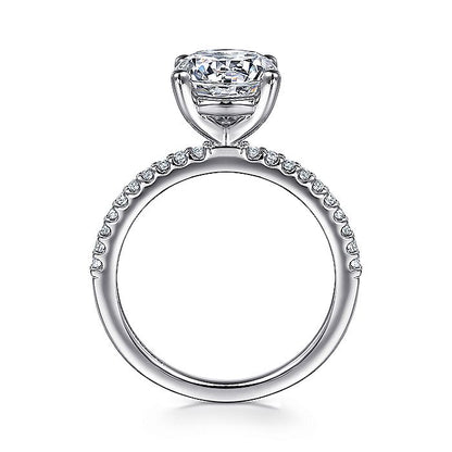 Gabriel & Co. ER14918R8W44JJ 14K White Gold Round Diamond Engagement Ring