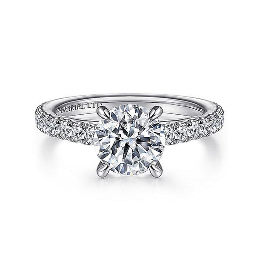 Gabriel & Co. ER14940R6W83JJ 18K White Gold Round Diamond Engagement Ring